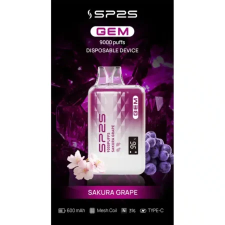 SP2S GEM9000口拋棄式電子煙|高清顯示屏|持久煙感|精緻設計 SP2S GEM9000口拋棄式電子煙|高清顯示屏|持久煙感|精緻設計